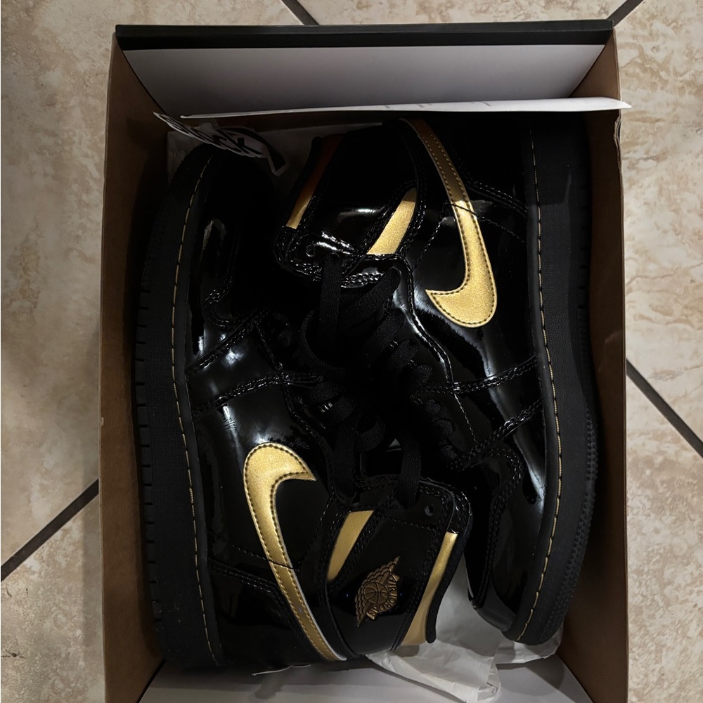 Black and Gold Sneakers